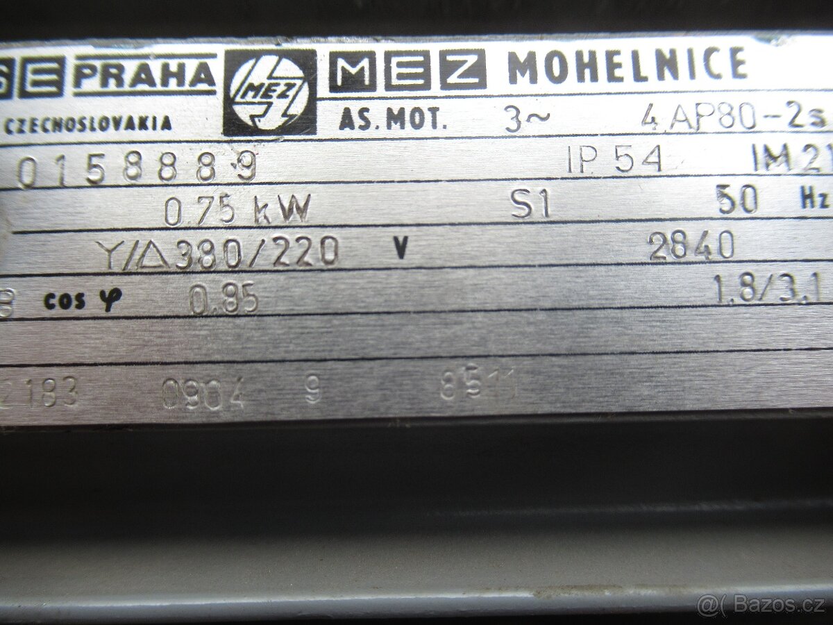Patkový elektromotor s přírubou 380V.0,75kw-2840ot.NEPOUŽITÝ - 2