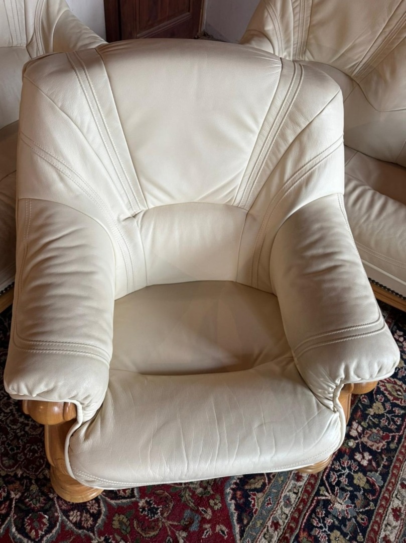 Rustikální kožená dubová souprava 3+2+1, 6287 - 2