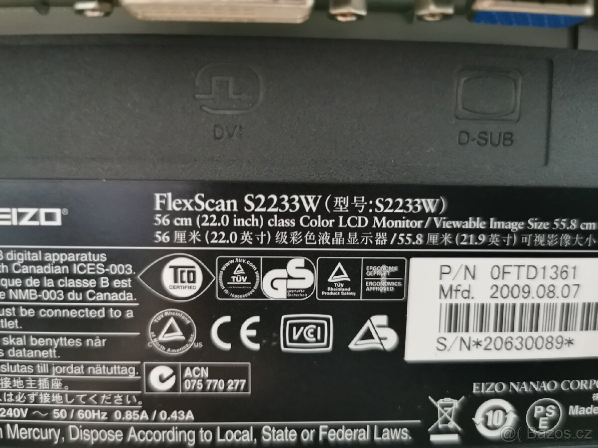 Eizo FlexScan S2233W černý - 2