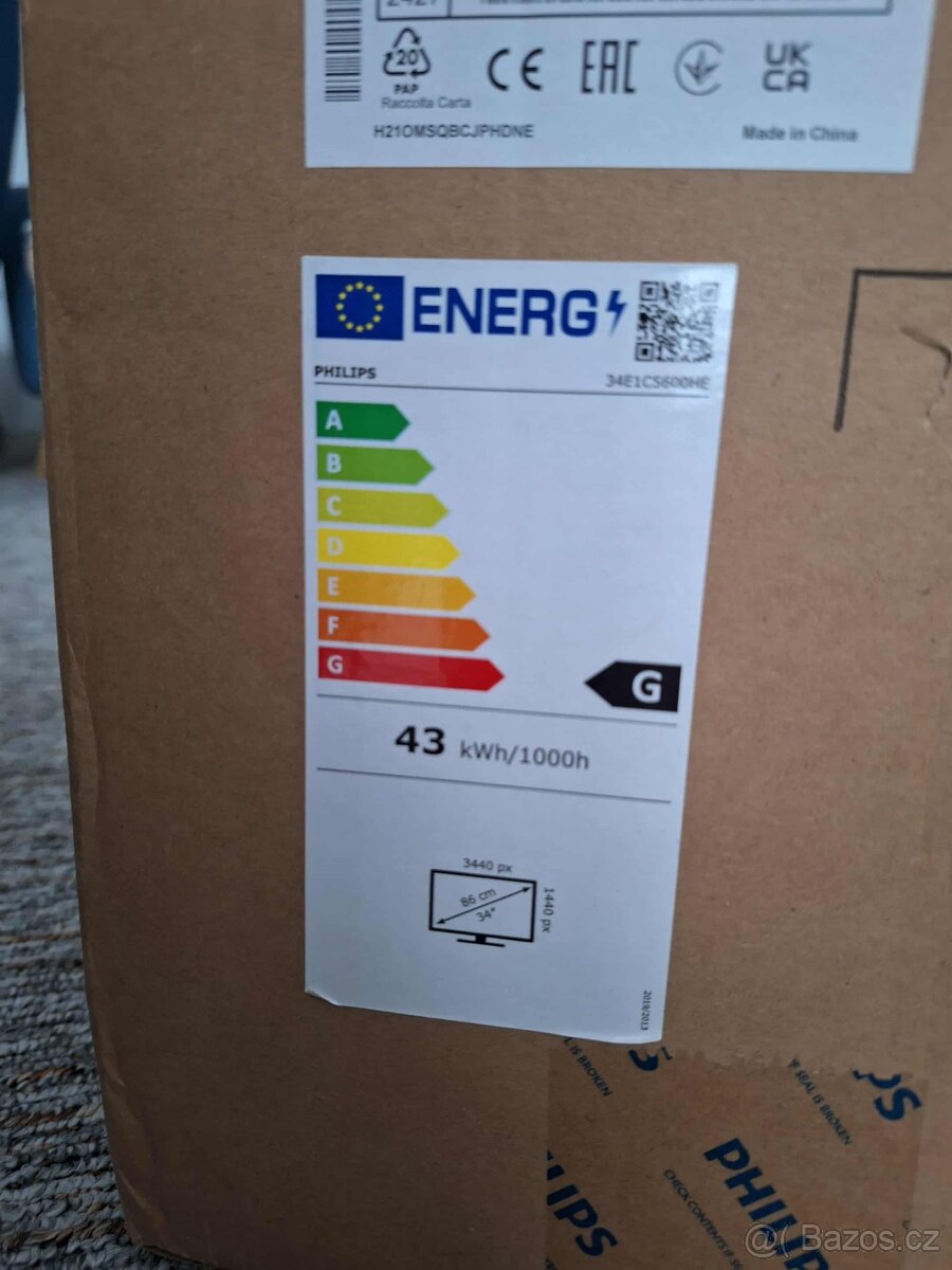 Monitor PHILIPS 34E1C5600HE/00 - černá - 2