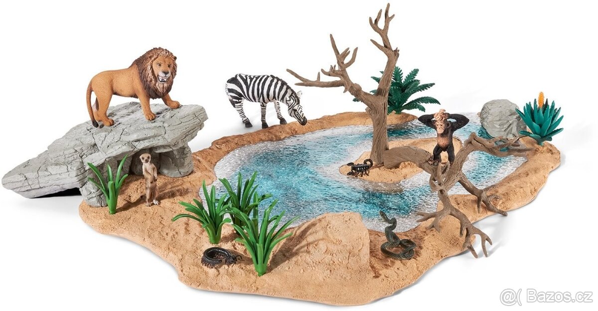 Schleich 42258 vodní laguna + 42257 vodopád (výborný stav) - 2