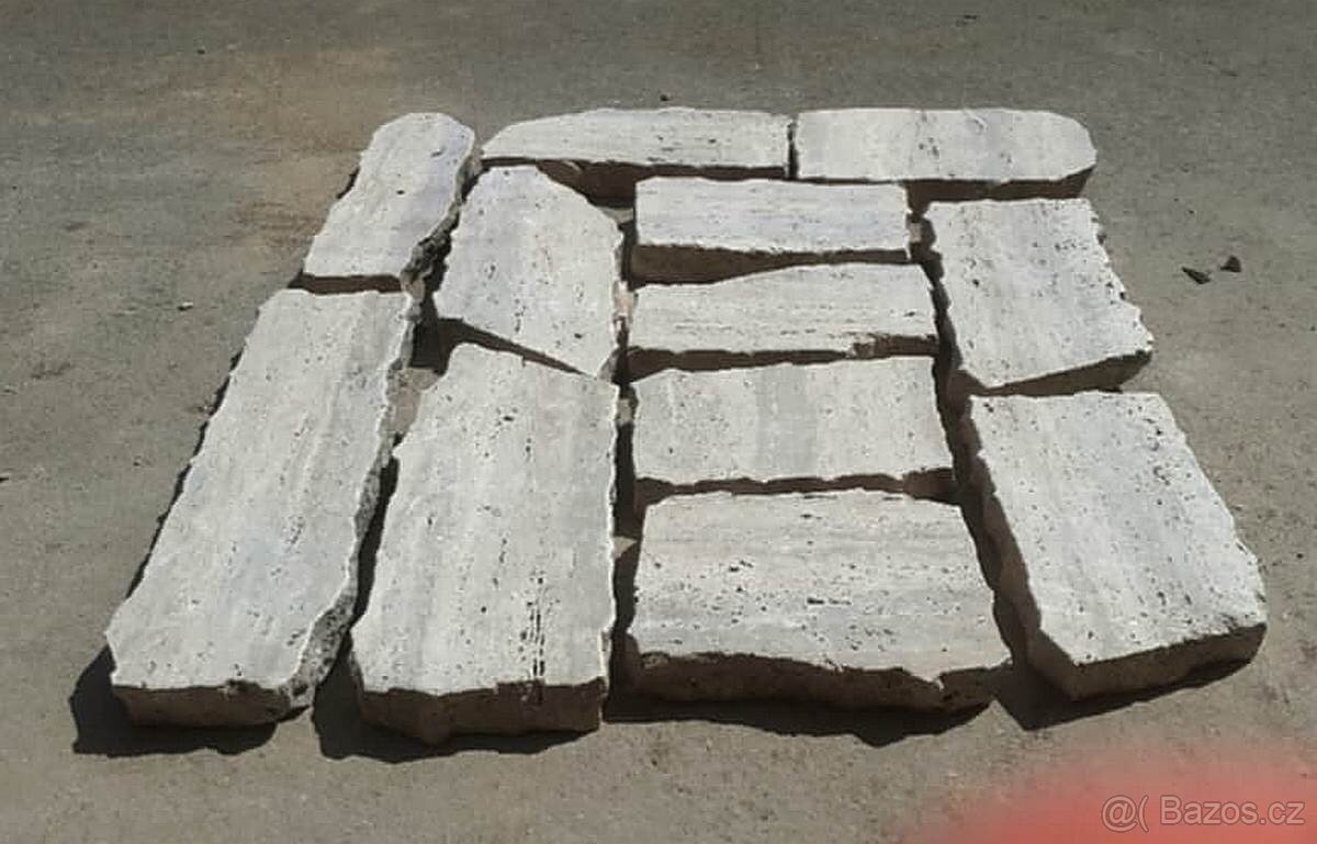 Travertinová masivní dlažba - nášlapy - 2