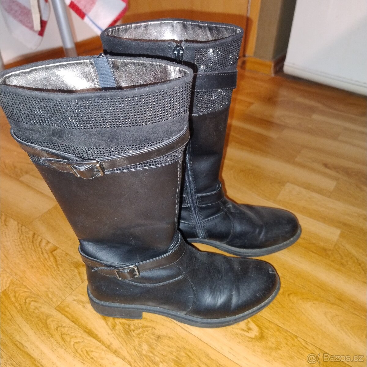 Dívčí kožené vysoké kozačky - 2