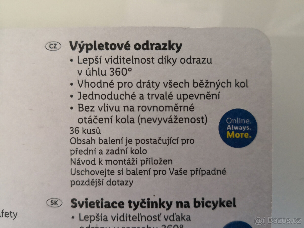 Reflexní tyčinky/Odrazky do výpletu - 2