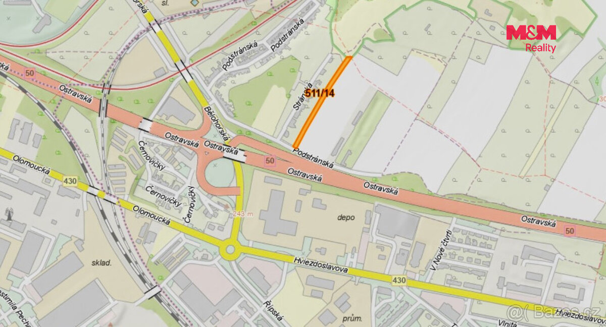 Prodej pole, 1198 m², Brno-Slatina - 2