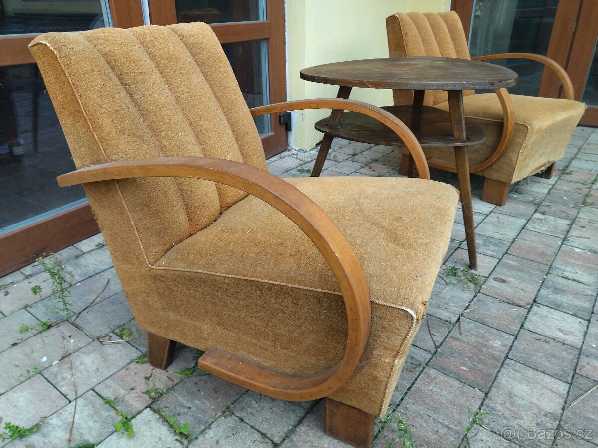 2 křesla a stolek " trsátko" - 2