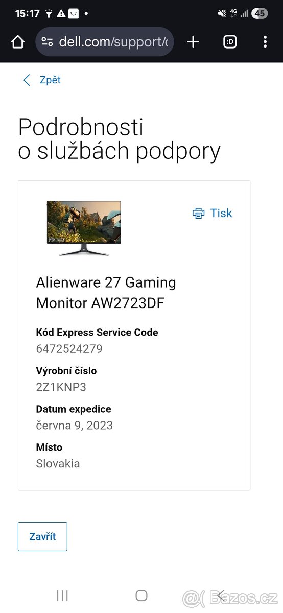 1440p, 280hz, Dell Alienware AW2723DF – 27" - 2