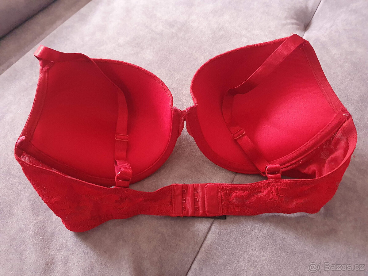 H&M červená podprsenka, vel. 85D (38D) - 2