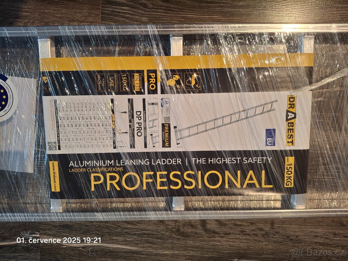 Nový žebřík profesionální 5 příček délka 1,43 m. Drabest - 2