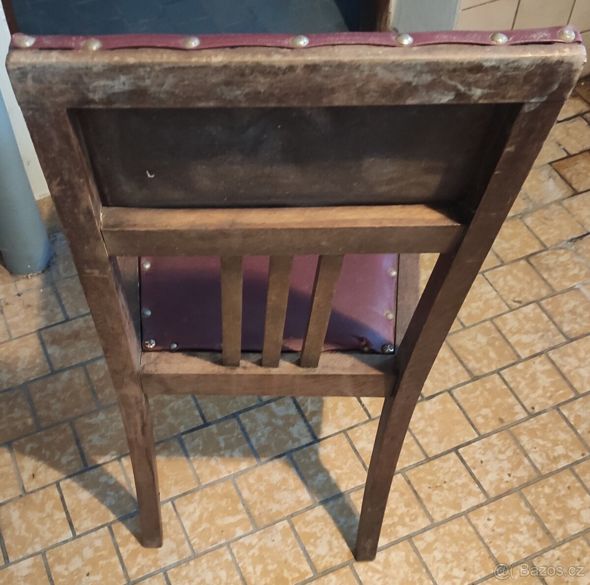 STARA ART DECO RETRO ZIDLE MASIVNI DREVO, VELMI PEVNA - 2