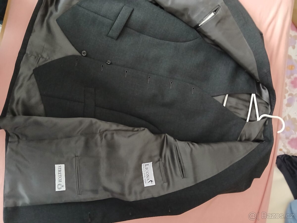 Pansky tmave sedy oblek , original LICONA STRETCH - 2