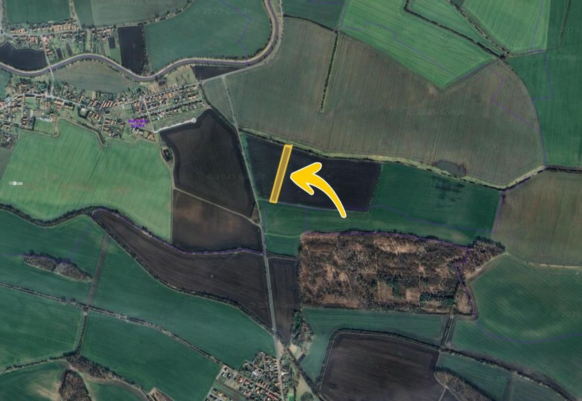 Prodej podílu 1/8 pole 1 249 m², Budiměřice - 2