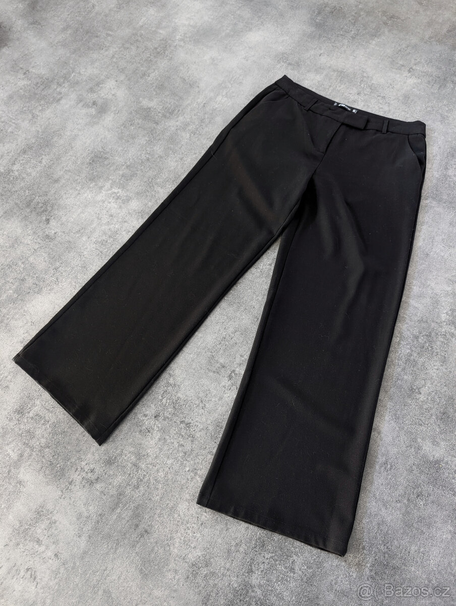 Dámské černé široké formální/plesové kalhoty vel. M - 2