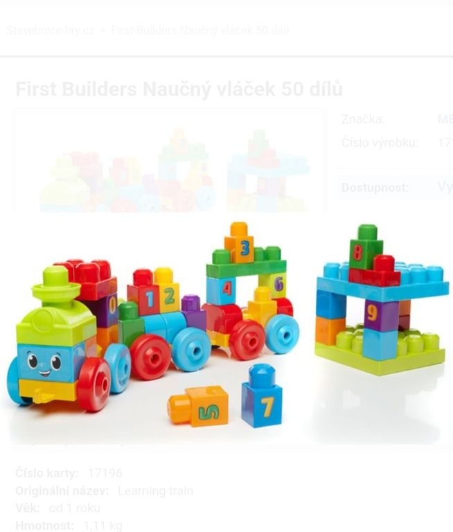 Mega Blocks First builder, Fisher price -vláček - 2