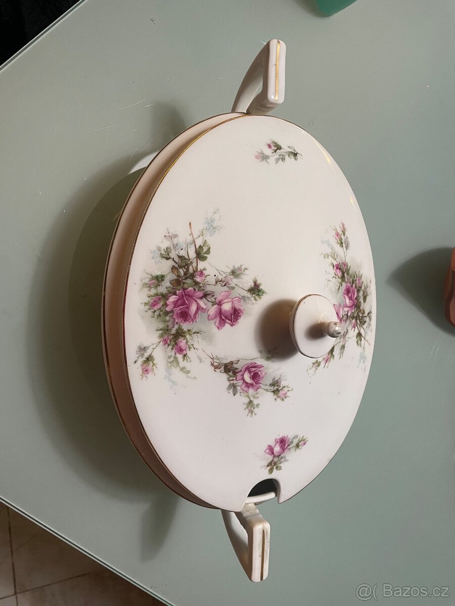 Starožitná porcelánová mísa s víkem – Rakousko-Uhersko, cca - 2