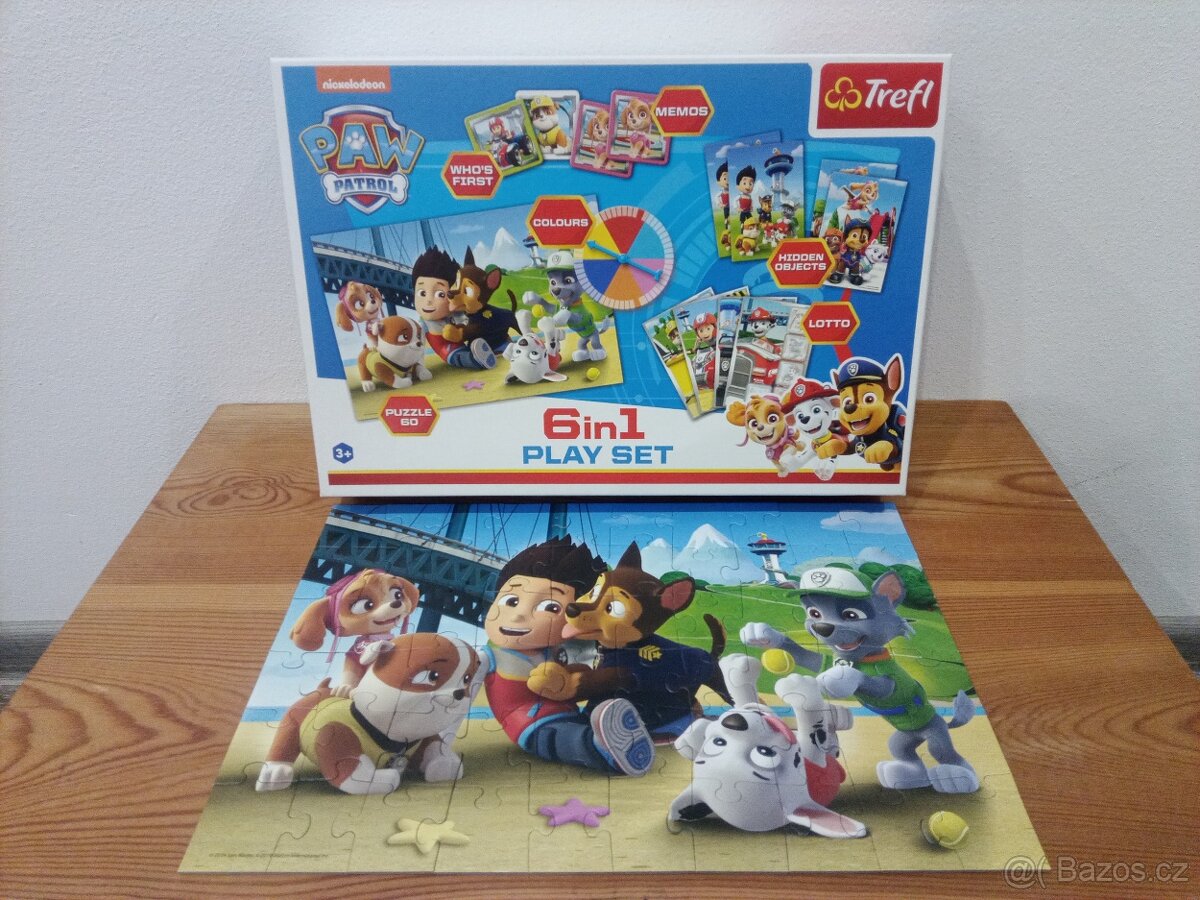 Paw Patrol Puzzle + 6 v 1 hře - 2