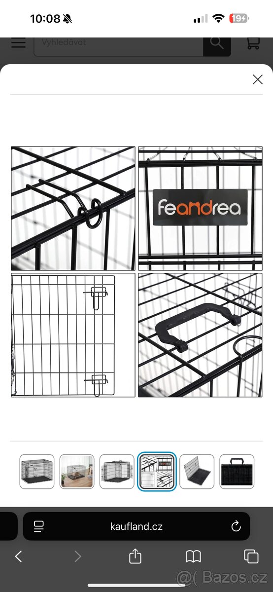 Klec pro psy Feandrea, XL, skládací, se 2 dvířky - 2