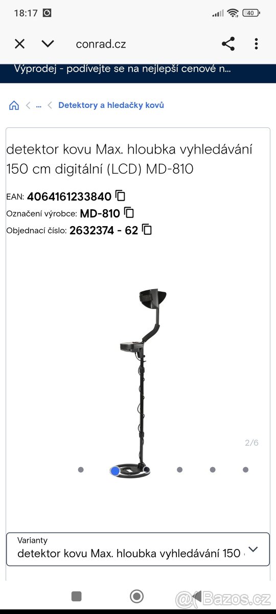 Detektor kovů - Max. hloubka vyhledávání 150 cm - digitální - 2