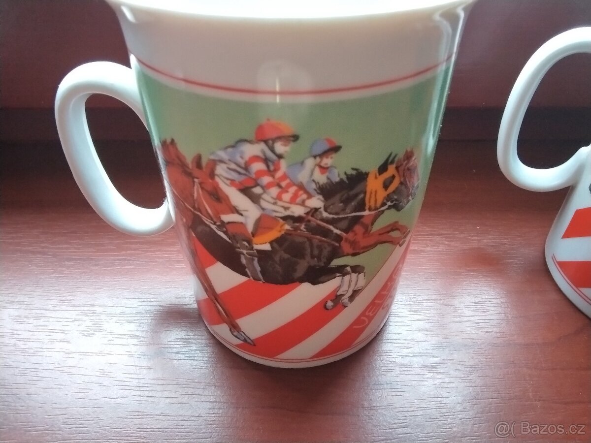 Retro hrnky Velká pardubická 1987 Epiag Loket Československo - 2