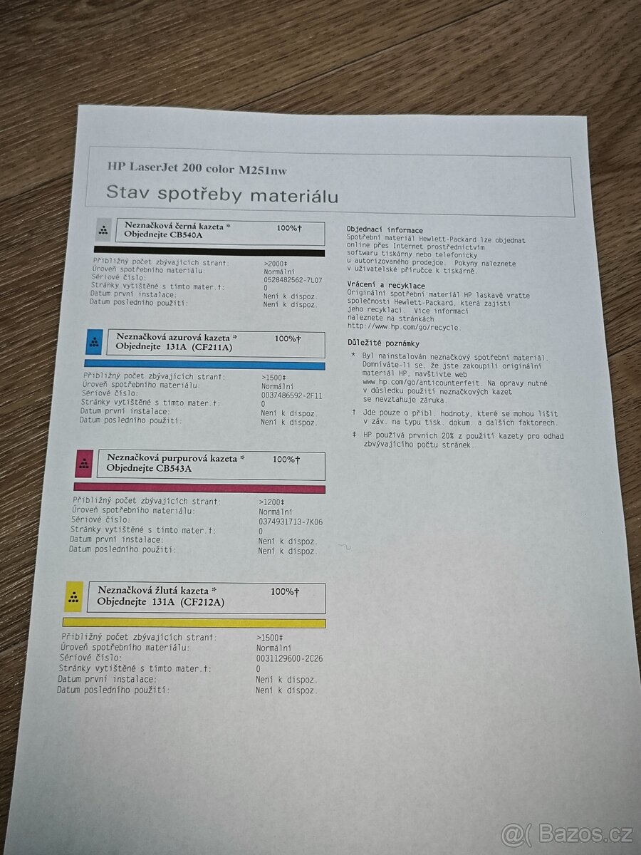 ㊆ HP m251nw WIFI barevná laser tiskárna & NOVÉ TONERY - 2