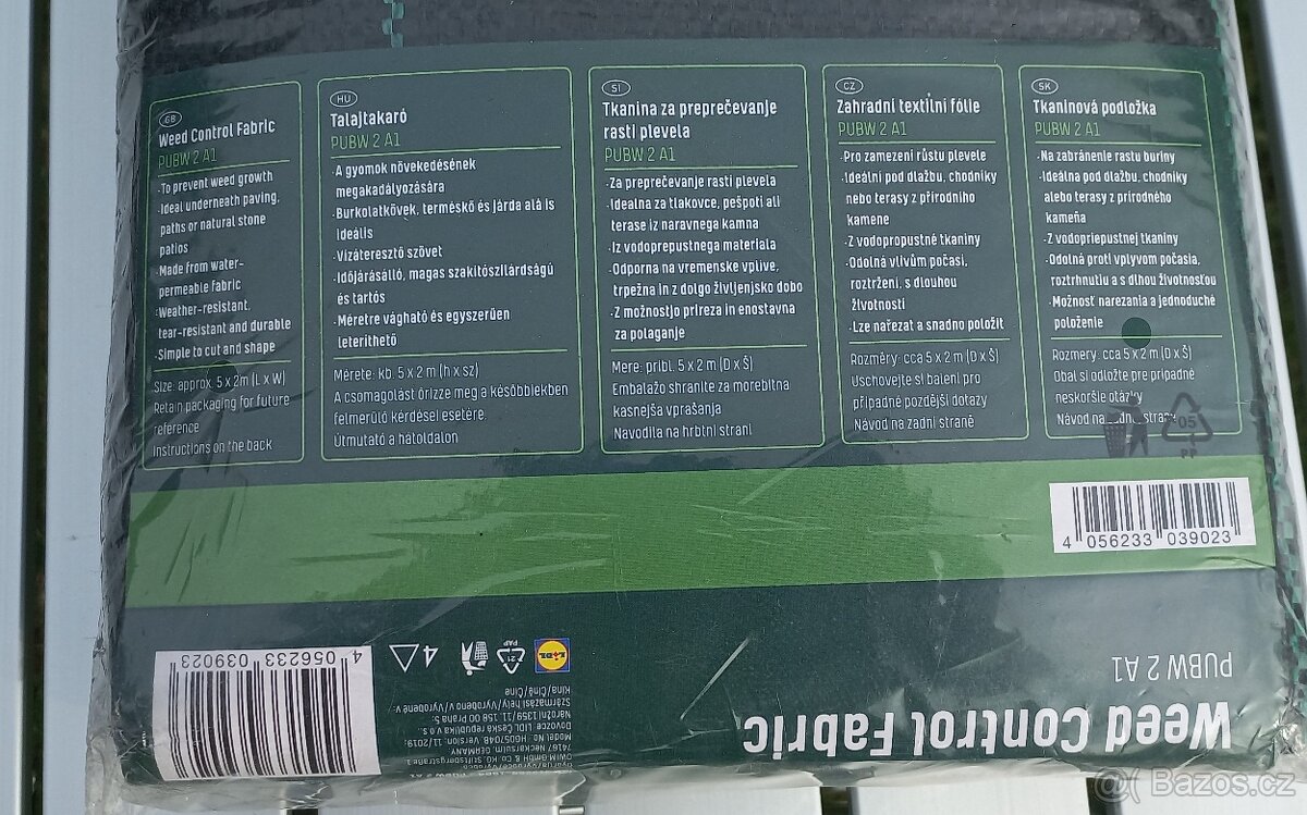 PARKSIDE® Zahradní textilní fólie, 2 x 5 m. Nová nepoužitá - 2