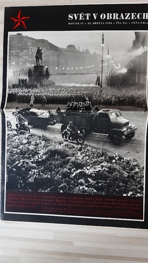 Svet v obrazech vytisk z 1953 pohreb Gottwalda - 2