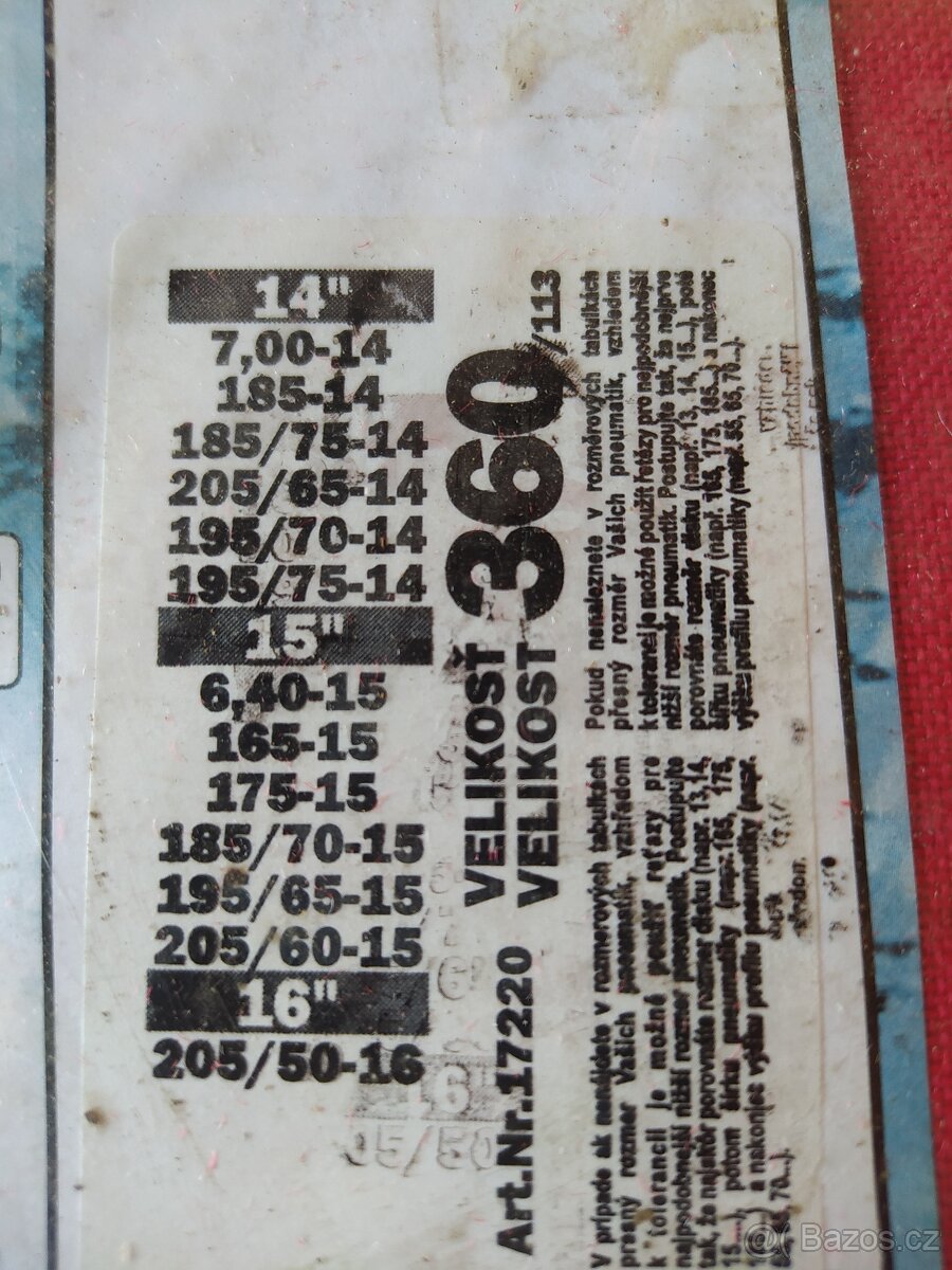 Prodám sněhové řetězy 14"-16" - 2