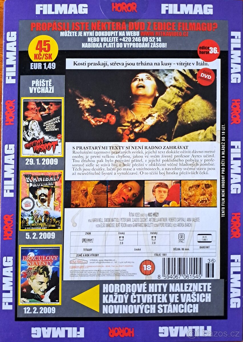 Noci hrůzy, DVD, horor, TOP stav - 2