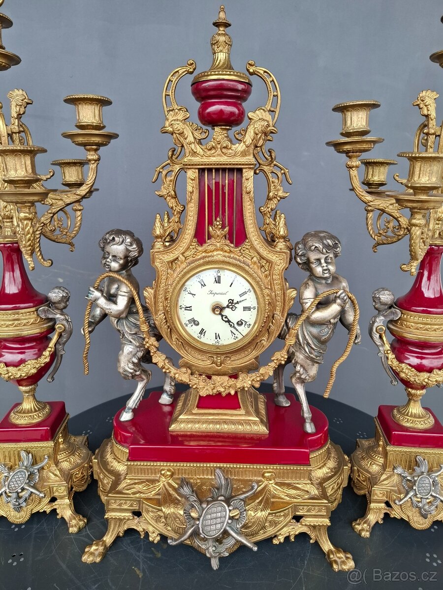 Starožitné bronzové hodiny Imperial - 2