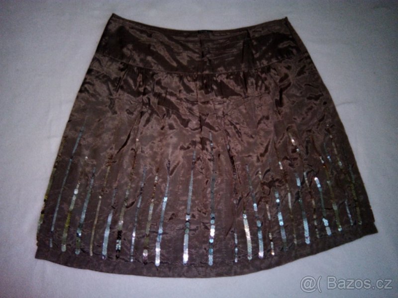 Hnědá sukně s flitry zn. Motivi - 2