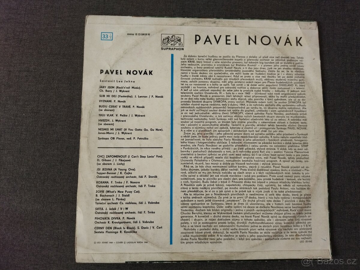 LP - Pavel NOVÁK - Supraphon 013419 H - 2