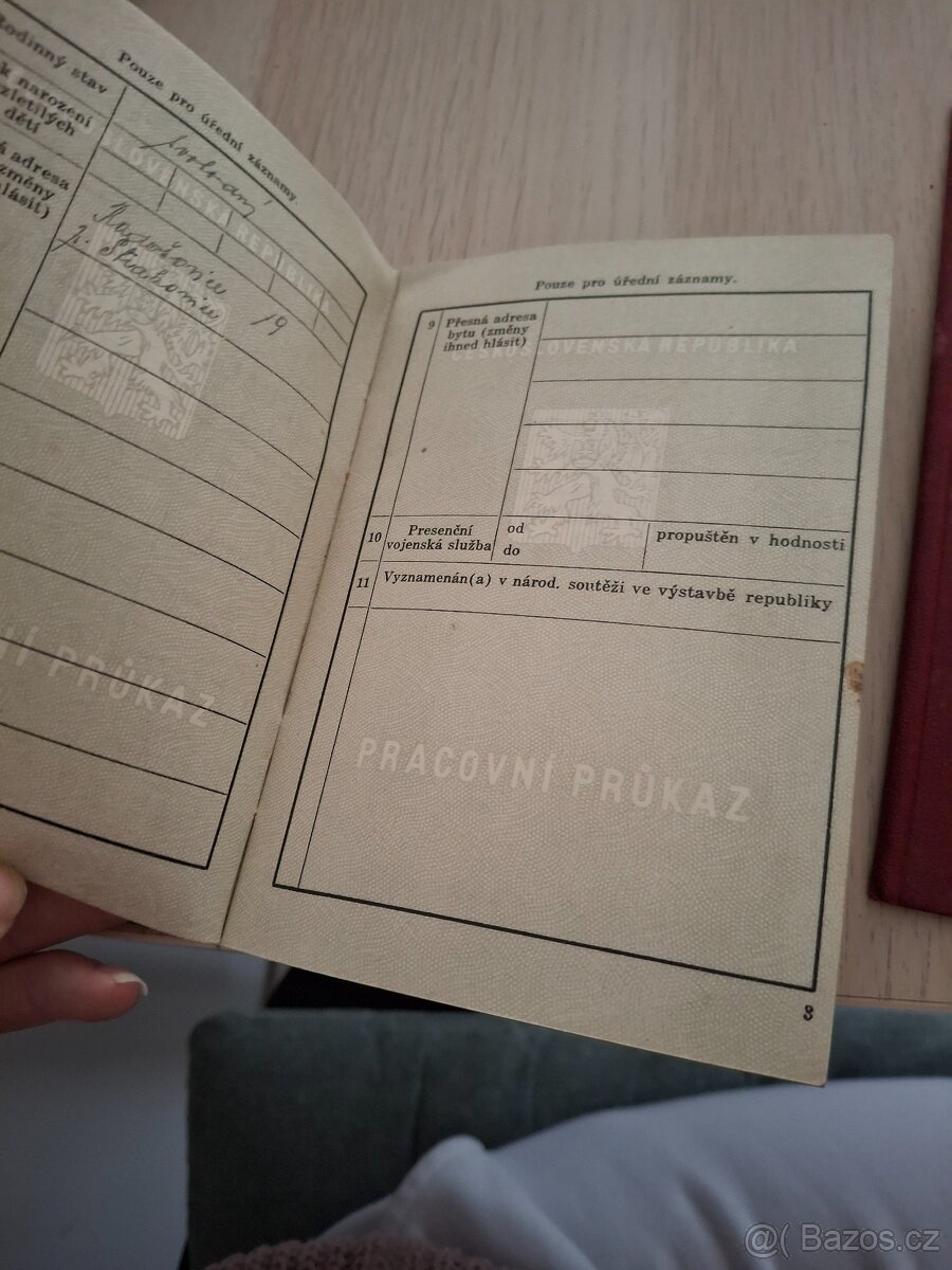 Pracovní průkaz Československo - 2