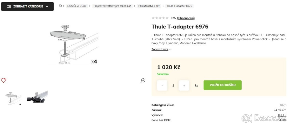 T-adaptéry THULE 6976 pro střešní box - 2