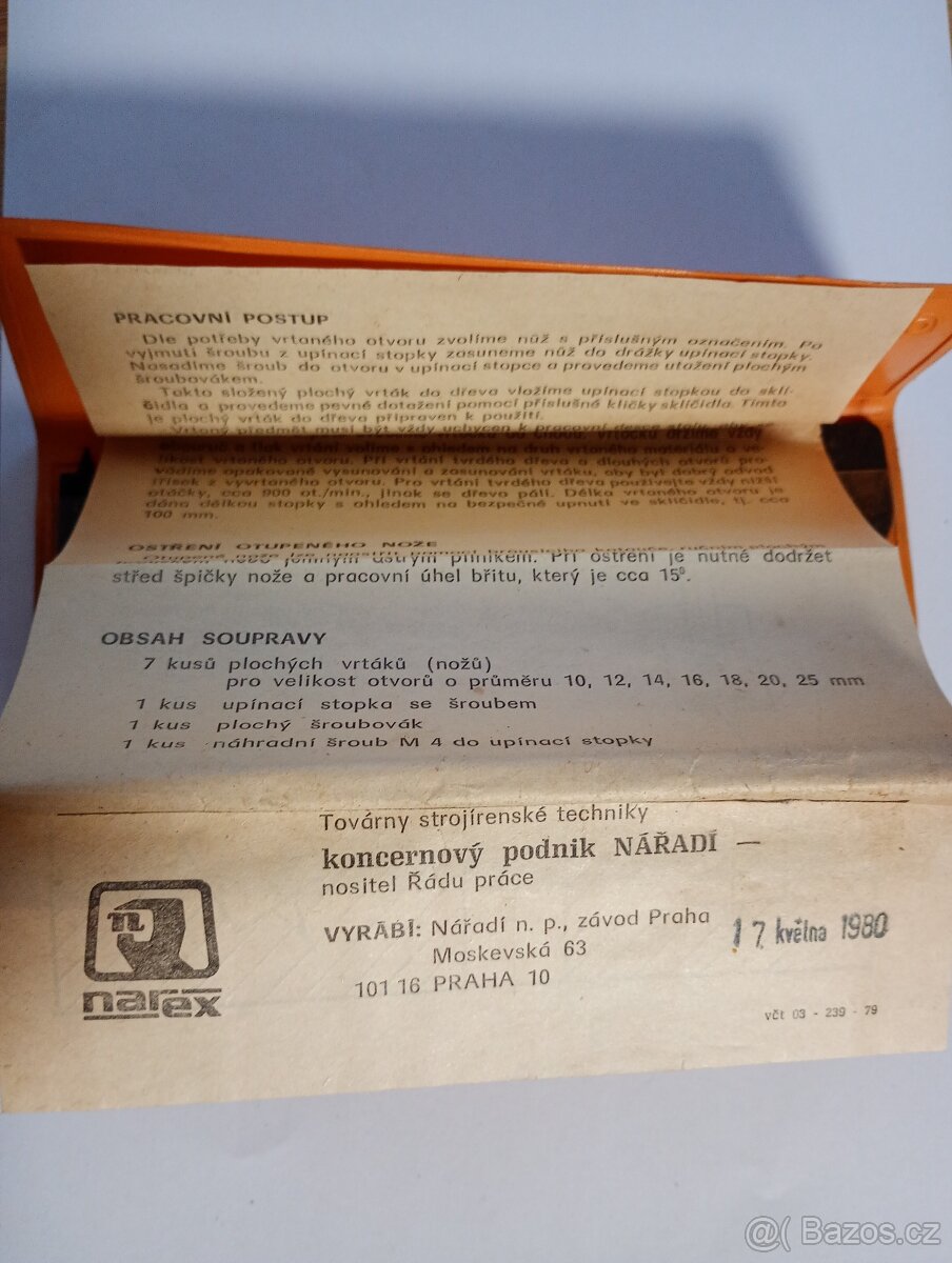 Sada plochých vrtáků do dřeva Narex - 2