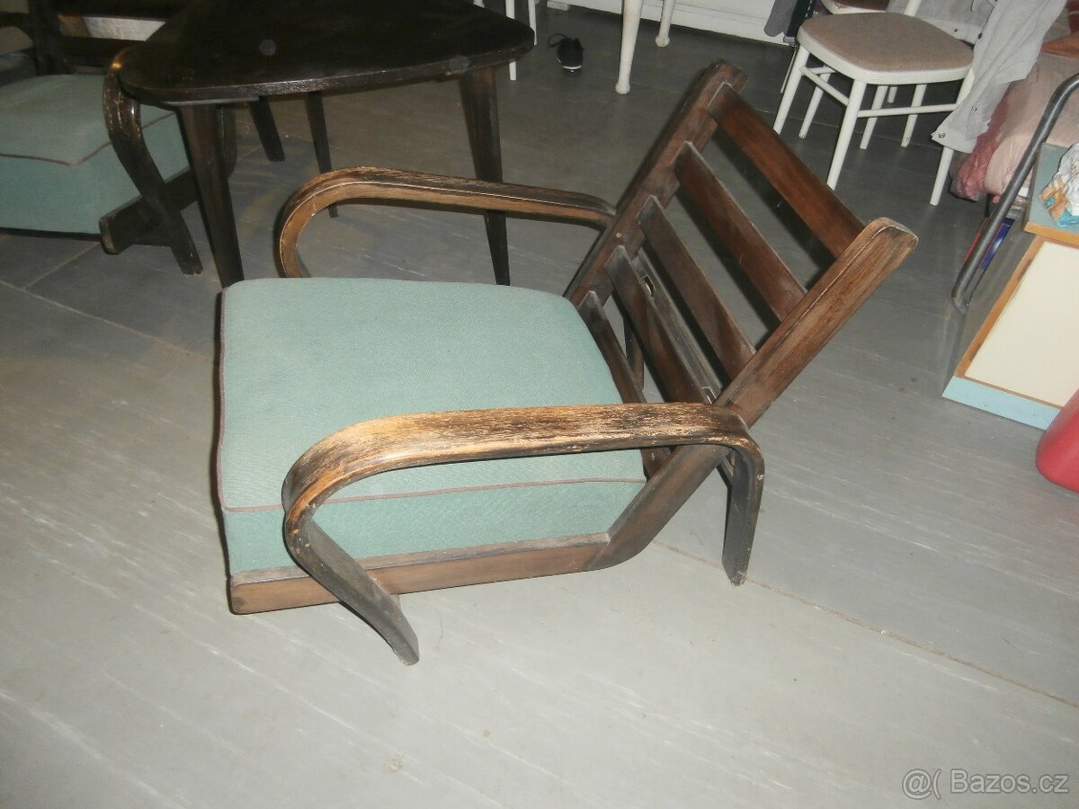 Retro křeslo Koželka Kropáček 2x + stolek - 2
