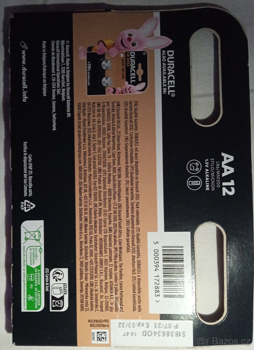 Alkalická baterie Duracell AA (R6) 12 ks - 2
