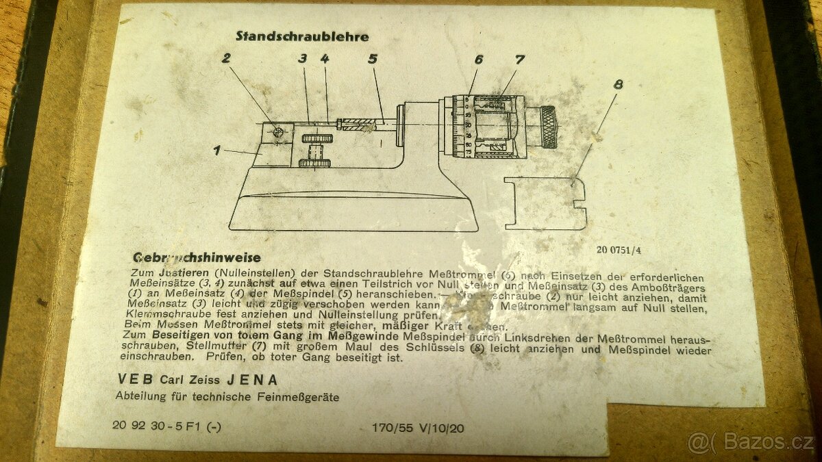 Stojánkový mikrometr - 2