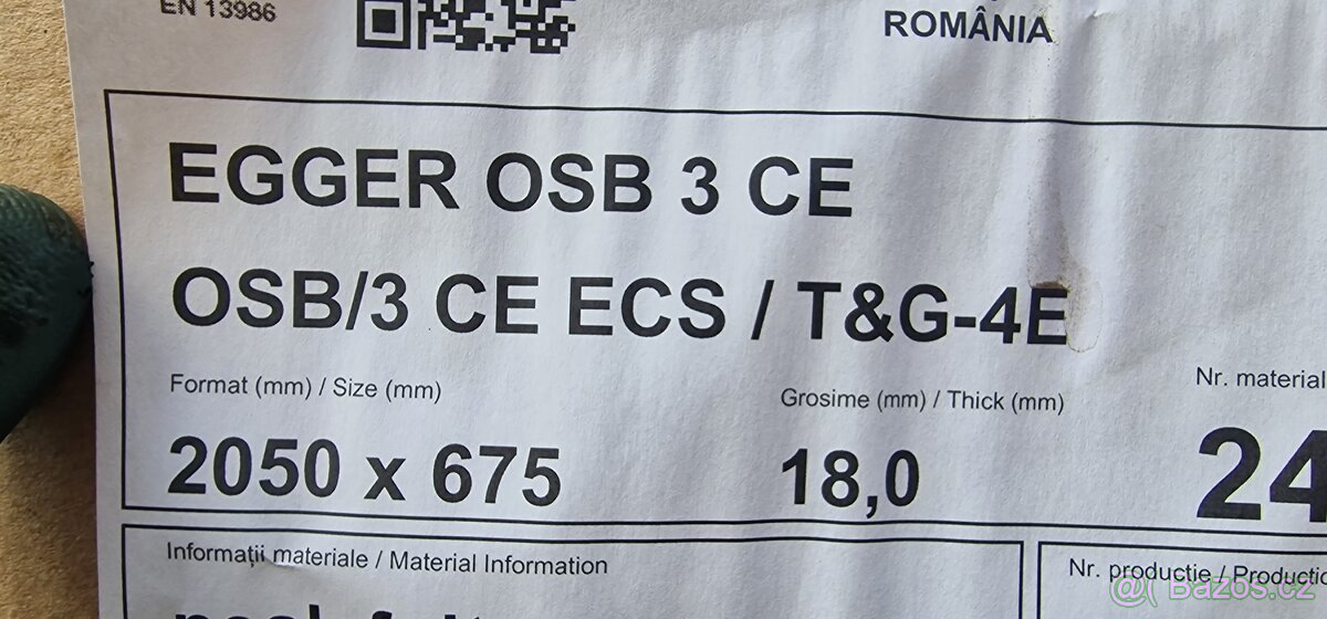 OSB desky 18mm 2050x675 PD - 2