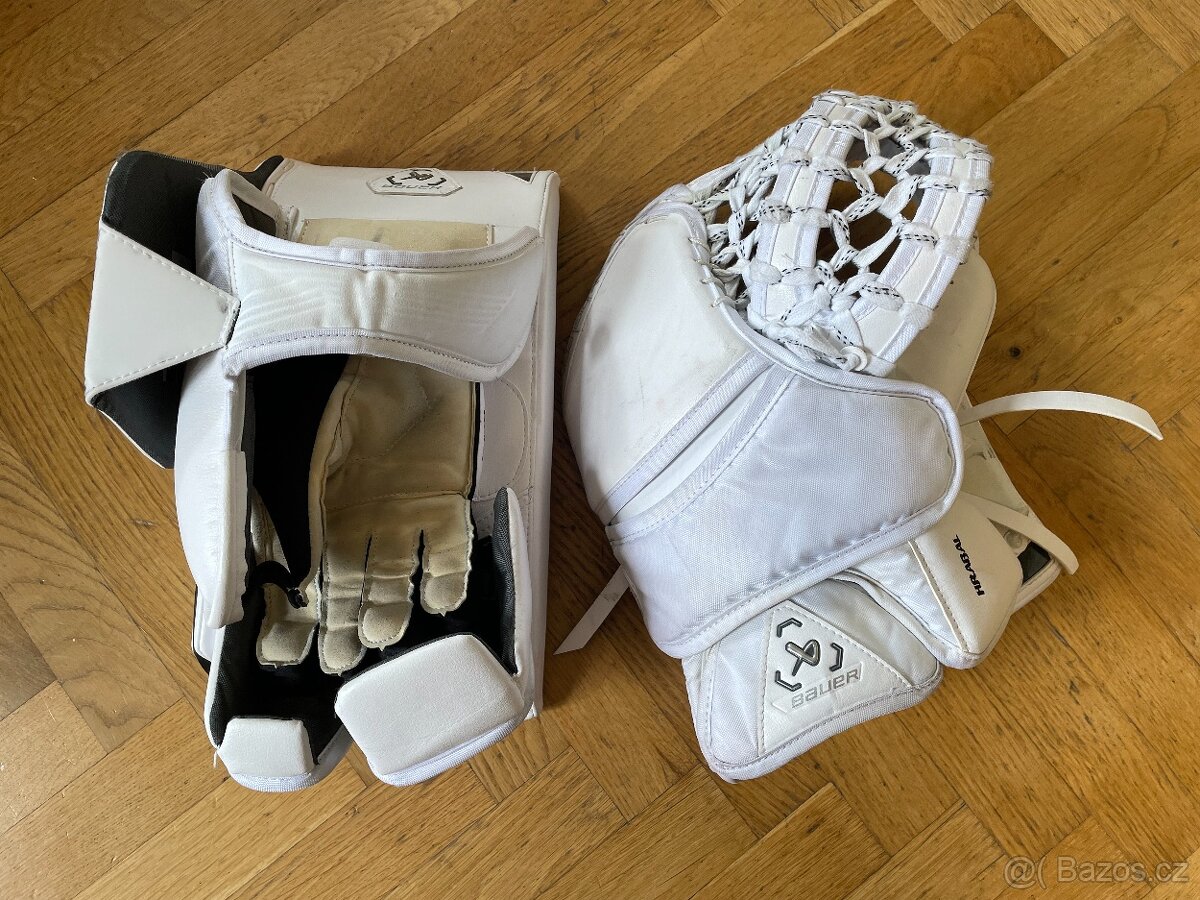 Set brankářských bílých rukavic Bauer Mach - Custom - 2