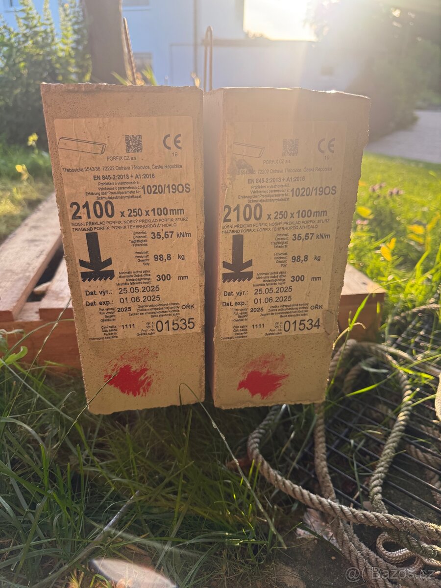 Překlad nosný Porfix 125×250×2100 mm -2 kusy - 2