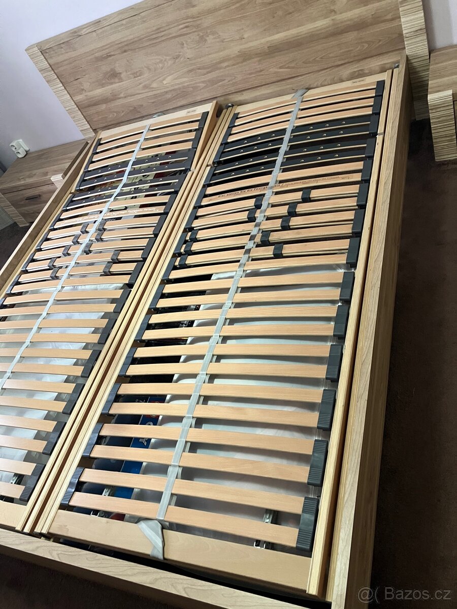 Rám postele, rošty a dva noční stolky - Jena nábytek, wenge - 2