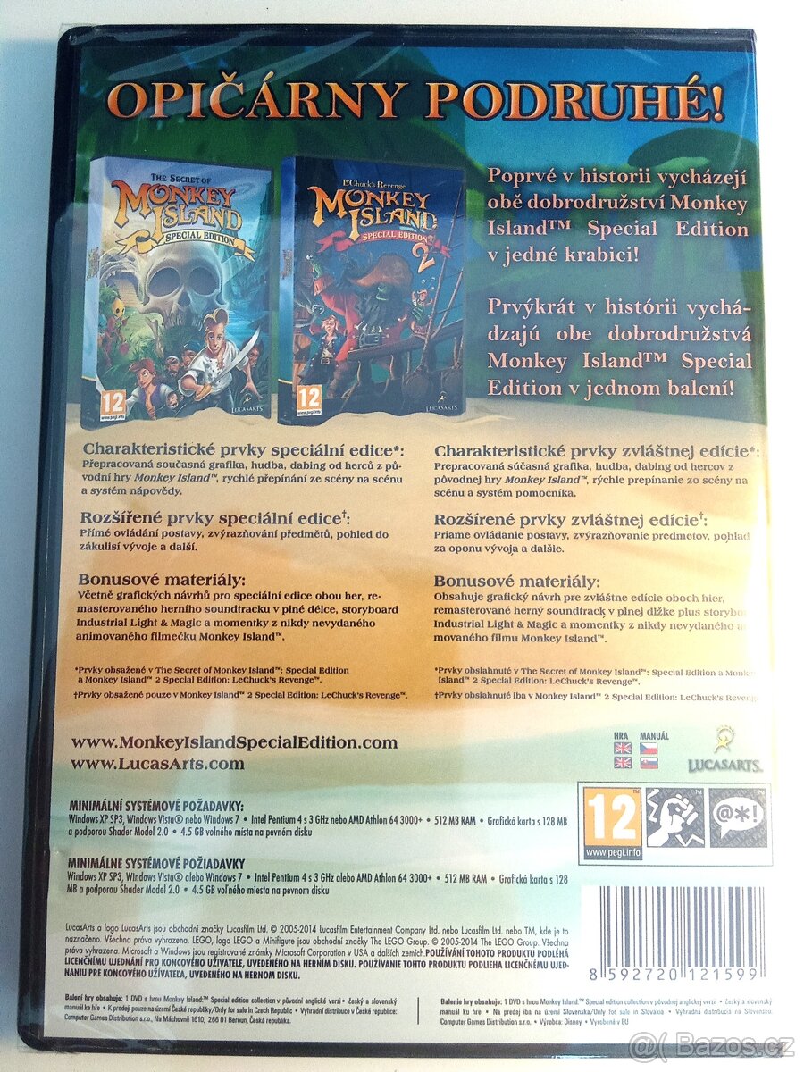 Monkey Island Collection 1+2, nová ve folii, ENG/CZ, PC-DVD - 2