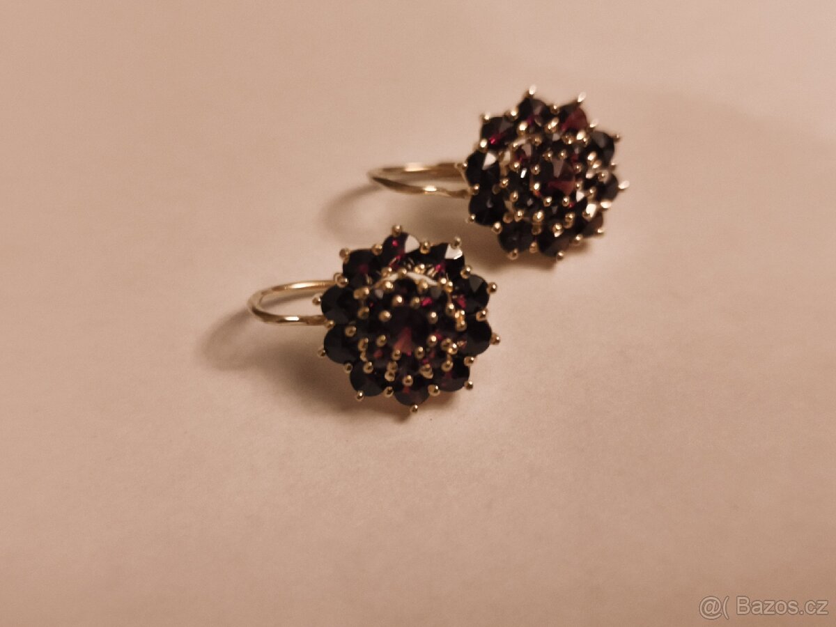 Náušnice s českými granáty - 2