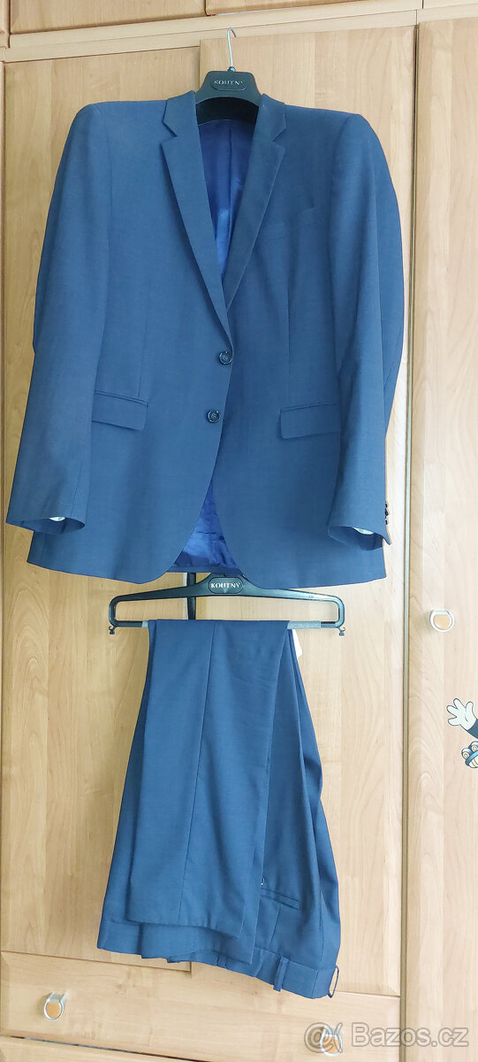 Pánský moderní oblek - modrý - 2
