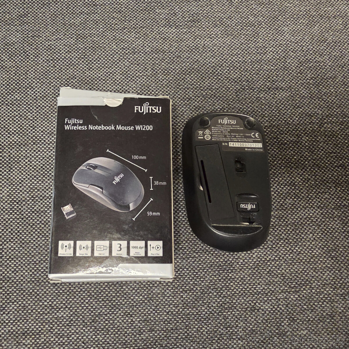 Fujitsu bezdrátová myš k notebooku WI200 - 2