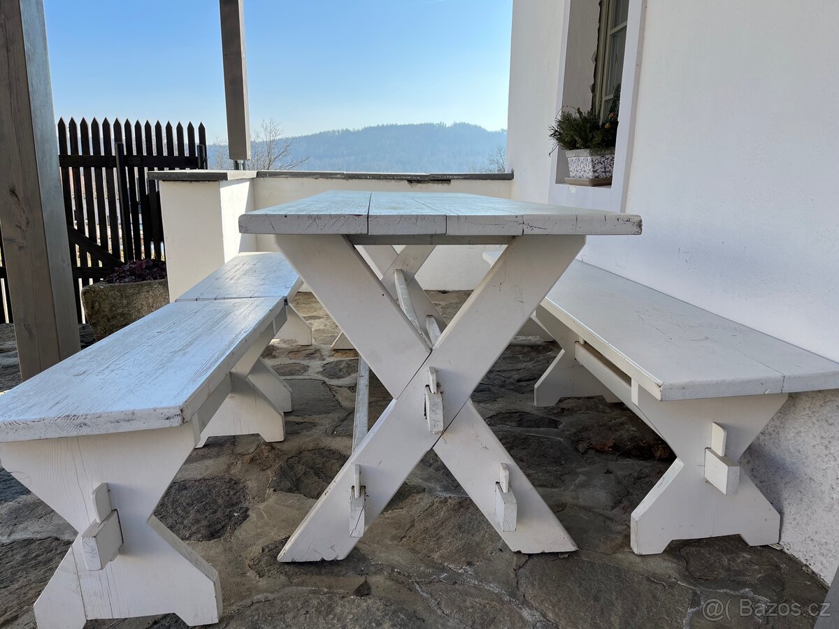 Venkovní set stůl a lavice - 2