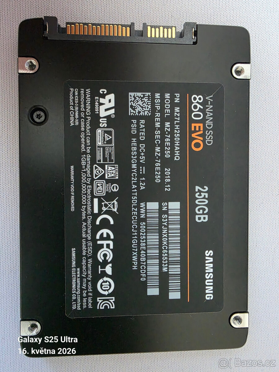 #2 SSD Samsung 860 EVO 250GB 90% stav - 2
