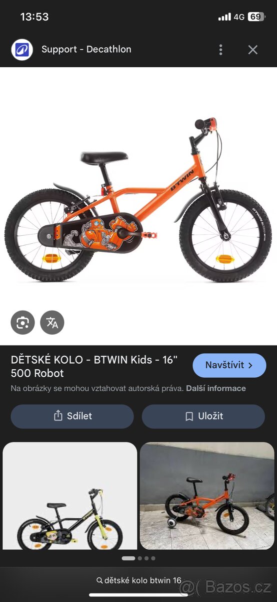 Dětské kolo vel 16” - 2