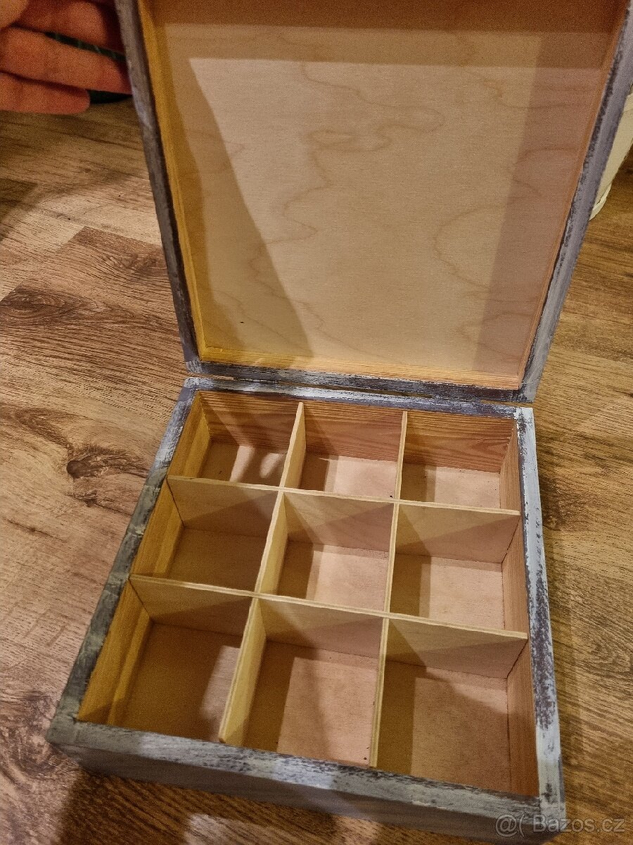 Drevena krabicka na caje/drobnosti - 2