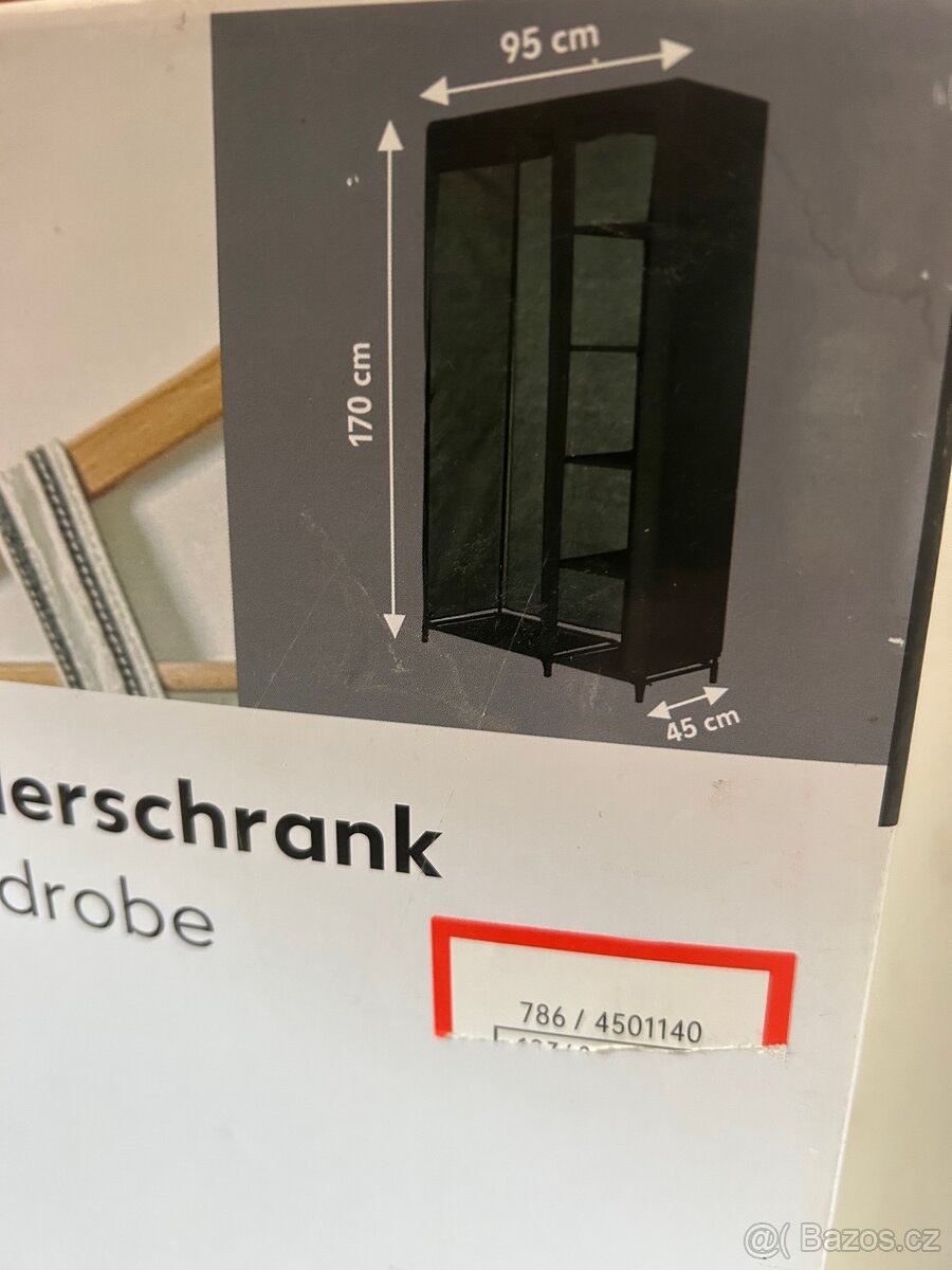 Šatní skříň textilní 170x95x45cm - 2